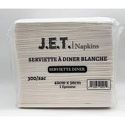 Serviette à dîner blanche 1 pli - 3000 unités - J.E.T