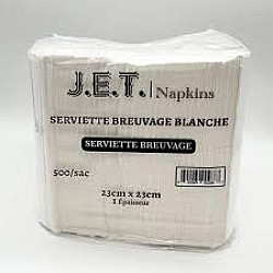 Serviette à breuvage blanche 1 pli - 4000 unités - J.E.T.