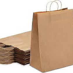 Sac d'épicerie en papier kraft 12"X7"X20" - 250 unités - DD50