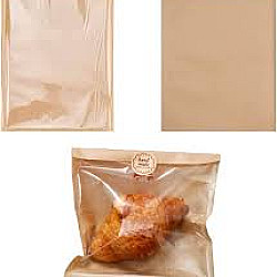 Sac à sandwich kraft avec fenêtre - Anti gras - 4''X2'' X13'' - 1000 unités