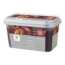 Purée de pêche de vigne 10% de sucre (surgelée) - 1kg - Ravifruit