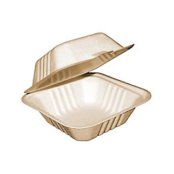 Contenant pour emporter en bagasse 6''X6''x3'' - 500 unités