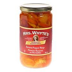 Piments bananes forts en rondelles - 2X4lt - Mrs Whyte's