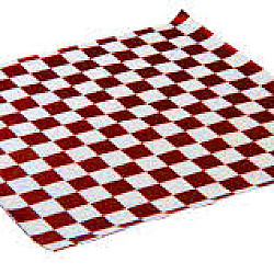 Papier ciré damier rouge et blanc 12''X12'' - 2000 unités