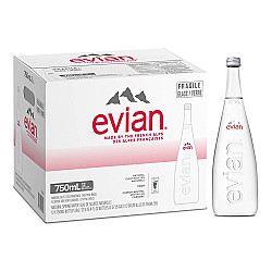 Eau pétillante en bouteille de vitre - 12X750ml - Evian