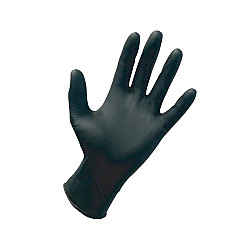 Gants en nitrile noirs sans poudre (LARGE) - 100 unités - Globe