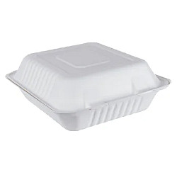 Contenant en bagasse refermable - 8X8 - 100 unités - IEco