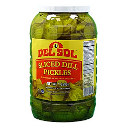 Cornichon tranché pour burger (dill pickle) - 3.78L - Del Sol