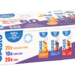 Jus de fruits assortis avec pailles - Oasis - 50X200ML