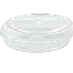 Contenant rond en plastique transparent avec couvercle 34oz - 55 unités de chaque