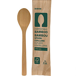 Cuillère en bois emballée individuellement - 500 unités