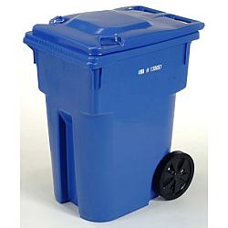Bac à poubelles bleu sur roues 360L