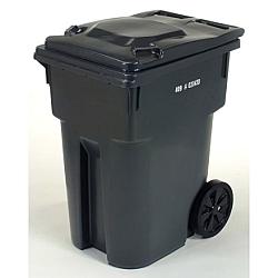 Bac à poubelles noir sur roues 360L