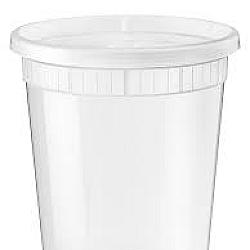 Contenant rond DÉLI 32oz avec couvercles - 240 unités - Mi-Ma