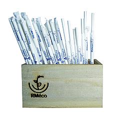 Paille en papier blanc 8" emballés individuellement - 250 unités