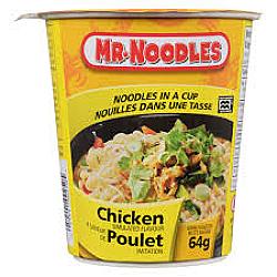 Nouilles instantanées à saveur simulée de poulet en coupe - 12X64G - Mr.Noodles
