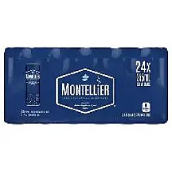Eau de source naturelle gazéifiée en canette 24x355ml - Montellier